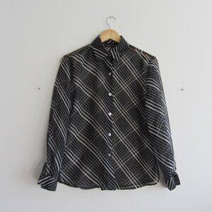 Vintage Impressions sheer striped blouse 🖤